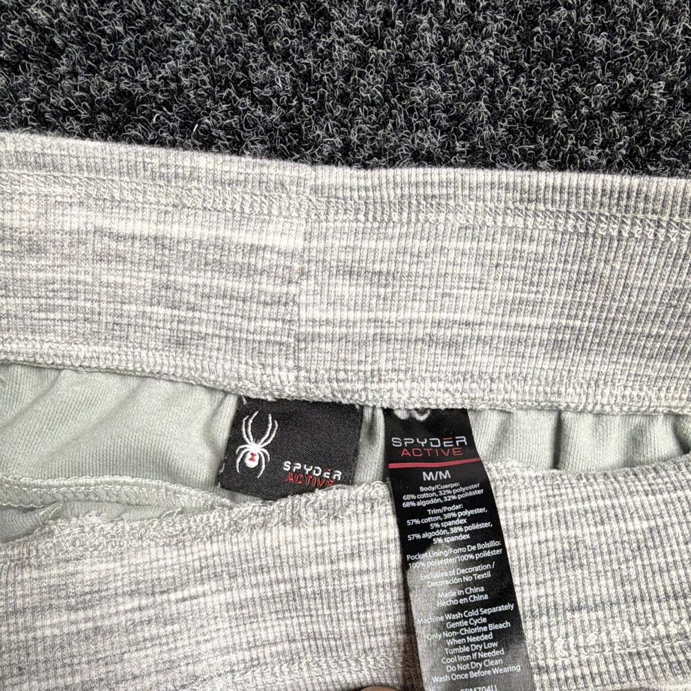 Spyder Active Men's M Gray Jogger Pants Drawstring Elastic Waist Zip Pocket